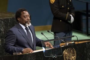 Joseph Kabila, lors de la 72ème assemblée générale de l’ONU à New-York, le 23 septembre 2017. © Craig Ruttle/AP/SIPA