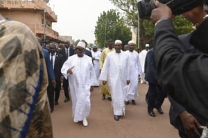 Le chef de l’État malien et son Premier ministre, Abdoulaye Idrissa Maïga, le 1er septembre, à Bamako. © Emmanuel Bakary Daou