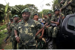 François Olenga, chef d’état-major particulier du président. C’est lui le véritable chef de l’armée. © Jérôme Delay/AP/SIPA