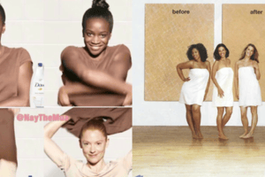 Des images de la publicité qui ont valu à Dove de nombreuses accusations de racisme. © BeFunkyCollage