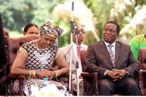 Grace Mugabe et Emmerson Mnangagwa, le 10 février 2016. © Tsvangirayi Mukwazhi/AP/SIPA