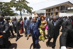 Paul Biya à Yaoundé, lors du scrutin présidentiel de 2011 (archives). © Sunday Alamba/AP/SIPA