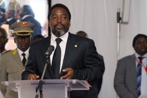 Joseph Kabila, président de la RDC, à Kinshasa, le 29 juin 2010. © Dirk Waem/AP/SIPA