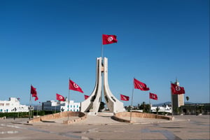 Place de la Kasbah, à Tunis. © Emeric Fohlen /Hans Lucas