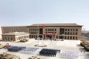 Inauguration en grande pompe de la base militaire du géant asiatique, le 1er août, à Doraleh. © STR/AFP