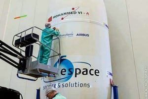 La fusée Vega, qui a mis en orbite le Mohammed VI-A. Ici à Kourou, en Guyane. © ESA-CNES-ARIANESPACE/Optique Vidéo du CSG