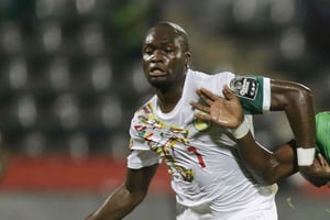 Moussa Sow durant le match Sénégal-Zimbabwe de la CAN 2017, à Libreville le 19 janvier. © Sunday Alamba/AP/SIPA