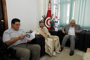 Rached Ghannouchi, leader d’Ennahdha, au siège du parti à Montplaisir, à Tunis, le 7 août 2012. © Ons Abid pour Jeune Afrique
