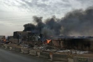 L’incendie s’est déclaré tôt ce vendredi 17 novembre à Pikine, dans le nord de Dakar. © Photo : DR / J-M.M.