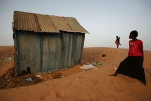 Le bidonville de Hay Sakin, à Nouakchott,  en Mauritanie, le 17 juillet 2009. © Rebecca Blackwell/AP/SIPA