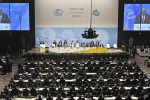 Inauguration de la COP 23 à Bonn, en Allemagne, le 6 novembre 2017. © Martin Meissner/AP/SIPA