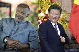 Les présidents djiboutien et chinois, Ismaïl Omar Guelleh et Xi Jinping. © DR Montage /Vincent Fournier pour JA et Luong Thai Linh pour AP
