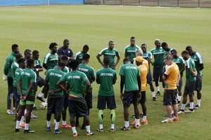 L’équipe de foot de Côte d’Ivoire à l’entraînement au Gabon, le 17 janvier 2017. © Sunday Alamba/AP/SIPA