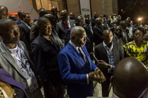 Isidore Mvouba à la fin du forum « Investir au Congo Brazzaville », le 20 novembre 2015. © Jacques Torregano/Divergence