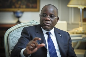 Aubin Minaku Ndjalandjoko (Congo – RDC), président de l’Assemblée Nationale et secrétaire général de la Majorité Présidentielle. © Vincent Fournier/JA