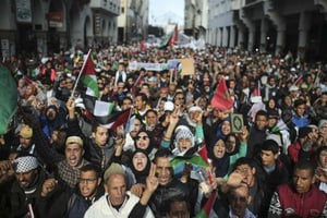 Mosa’ab Elshamy/AP/SIPA © Manifestation contre la décision de Donald Trump sur Jérusalem, à Rabat,10 décembre 2017
