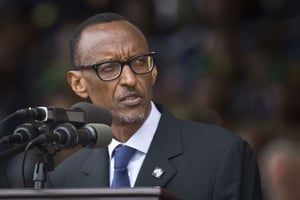 Le président rwandais Paul Kagame, lors des commémorations du génocide des Tutsis au Rwanda, en 2014 à Kigali. © Ben Curtis/AP/SIPA