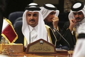 L’émir du Qatar Tamim Ben Hamad Al-Thani, lors d’un sommet du Conseil de coopération du Golfe, le 5 décembre 2017. © Jon Gambrell/AP/SIPA