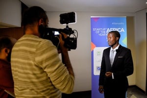 Éloi Hermann Monkam lors du concours Start up of the year Africa 2018. © D.R.
