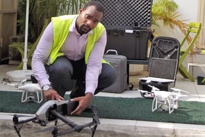 Ingénieur d’affaires, Andy Boumah Yovo  a lancé sa société de drones au Gabon. © D.R.