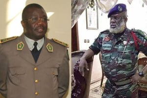 Norbert Dabire (g.) général de division à la retraire et Ngatsé Nianga Mbouala (d.), ex-chef de la Grade républicaine. © DR