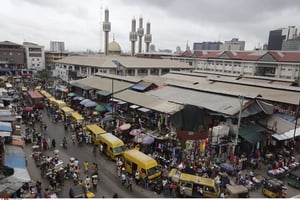 Un marché à Lagos en 2016 © Sunday Alamba/AP/SIPA