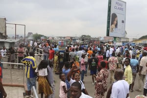 Des manifestants congolais dans les rues de Kinshasa le 31 décembre dernier, en RDC (photo d’illustration). © John Bompengo/AP/SIPA
