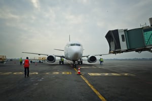 Aéroport de Pointe Noire, en République du Congo. © Antonin Borgeaud (REA)