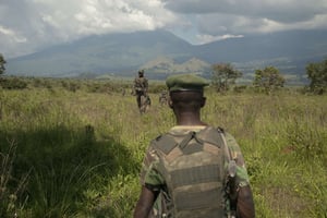 Des soldats congolais près de Goma, dans l’est de la RDC, le 25 octobre 2013 (illustration). © Kay Joseph/AP/Sipa