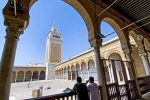 La mosquée Zitouna, ancien siège de l’université du même nom, à Tunis. © Nicolas fauque/Corbis via Getty Images