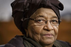 Ellen Johnson-Sirleaf en février 2015. © J. Scott Applewhite/AP/SIPA