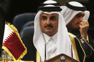 Cheikh Tamim ben Hamad Al-Thani, émir du Qatar, à Koweït-City le 5 décembre 2017. © Jon Gambrell/AP/SIPA