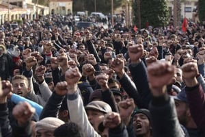 L’idée d’un Maghreb uni continue de faire fantasmer. Ici des manifestants de Jerada, au Maroc, en février 2018 (photo d’illustration). © AP/SIPA