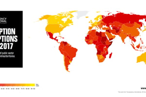 État des lieux de la corruption dans le monde en 2017 © Transparency International
