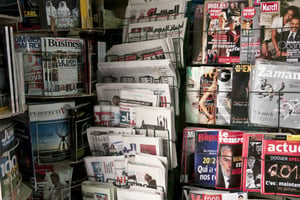 Kiosque à journaux, Maroc. © Hassan Ouazzani pour Jeune Afrique