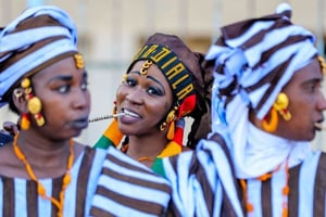 Lors de la 5e édition dudu Festival international soninké (FISO) à Dakar, le 21 février 2018. © DR / Lionel Mandeix