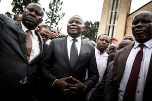 Le président de l’UNC, le 12 janvier 
à Kinshasa, 
 après une messe en l’honneur des victimes du 31 décembre. © JOHN WESSELS/AFP