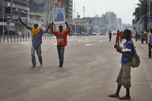 Des partisans du président Joseph Kabila à Kinshasa, le 9 décembre 2011. © Jerome Delay/AP/SIPA