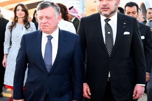 Le Roi de Jordanie Abdallah II en visite au Maroc, sur invitation de Mohammed VI, le 10 mars 2015. © AP/SIPA