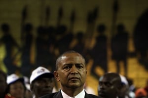 L’opposant Moïse Katumbi lors du lancement de son mouvement électoral à Johannesburg, le 12 mars 2018. © Themba Hadebe/AP/SIPA