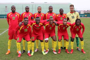 La sélection congolaise qui a fait face à la Guinée-Bissau, en match amical le 27 mars 2018 en France. © DR / équipe nationale de fottball du Congo