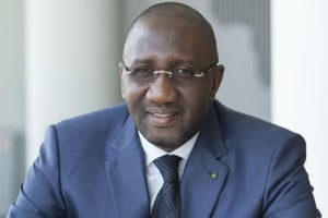 Souleymane Diarrassouba, ministre ivoirien du Commerce. © Jacques Torregano/Divergence/AFRICA CEO FORUM/JA