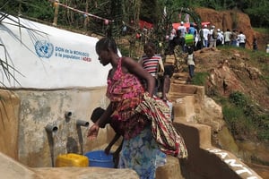 Une source d’eau potable à Kananga, dans le centre de la RDC, le 20 janvier 2018. © Laurent Sam Oussou/Monusco