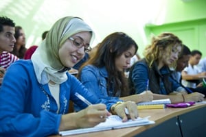 Des étudiantes au Maroc en 2012 © Hassan OUAZZANI Pour Jeune Afrique