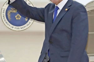 Moon Jae-in, l’actuel président de la Corée du Sud © Pool for Yomiuri/AP/SIPA