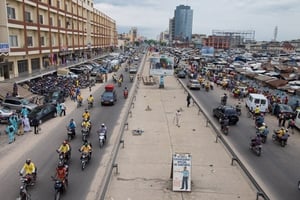 Le marché de Dantokpa à Cotonou au Bénin, le plus grand d’Afrique de l’Ouest (photo d’illustration). © Youri Lenquette/Jeune Afrique/2016.