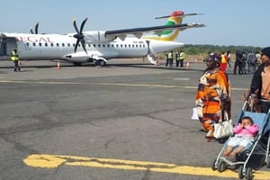 Atterrissage du vol inaugural Air Sénégal à Ziguinchor. © Air Sénégal via Twitter