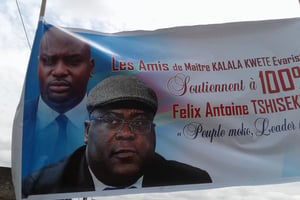 Bannière annonçant le soutien de Evariste Kalala Kwete à Félix Tshisekedi. © Capture d’écran Facebook.