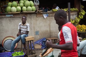 Le marché Wuse à Abuja, 2014. © Gwenn Dubourthoumieu/Jeune Afrique/2014.