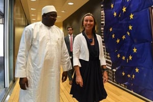 Le président Gambien, Adama Barrow, et la vice-présidente de l’UE, Federica Mogherini. © European Union, 2018
